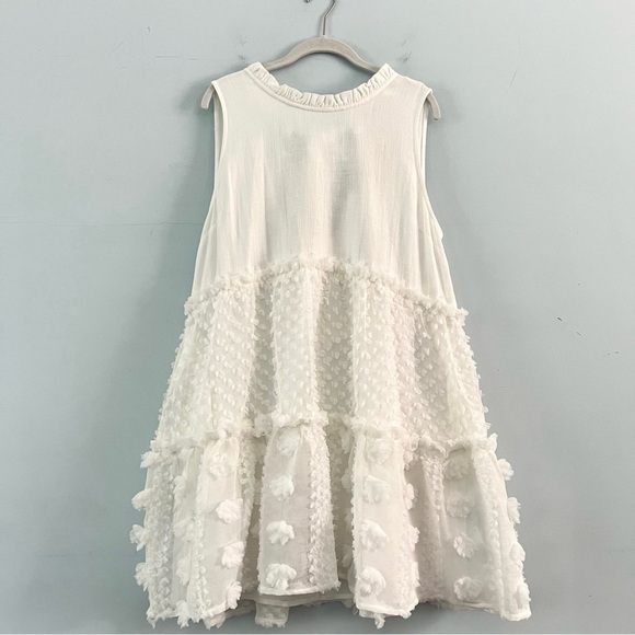 NWT Impressions Charming Attitude White Tiered Shift Mini Dress - Picture 6 of 10